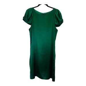 Banana Republic ladylike emerald green 100% silk below the knee event dress